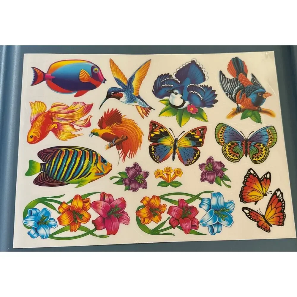 VTG Animal Tropical Birds Static Cling Window Decorations‎ 4 Sheets Super Signs